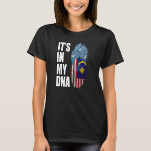 Malaysian And Micronesian Mix DNA Heritage Flag T-Shirt