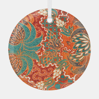 Malaysian Batik: Beautiful Art Pattern. Glass Tree Decoration