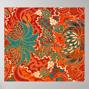 Malaysian Batik: Beautiful Art Pattern. Poster