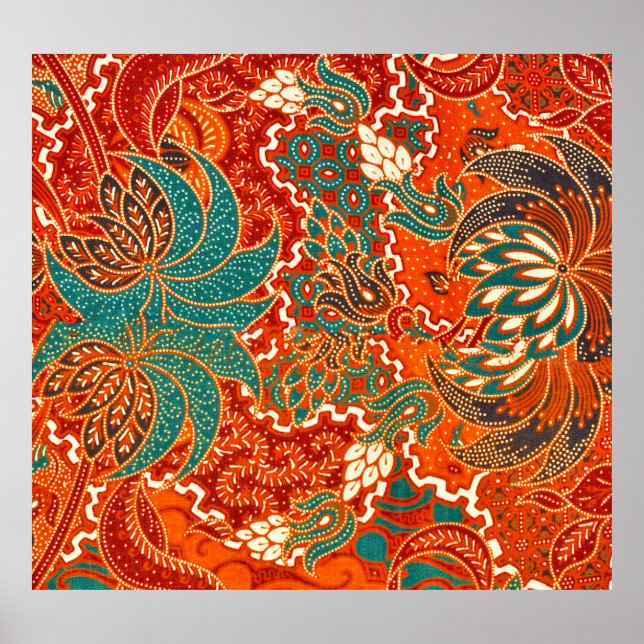 Malaysian Batik: Beautiful Art Pattern. Poster (Front)