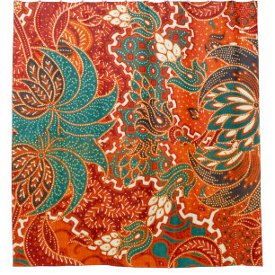 Malaysian Batik: Beautiful Art Pattern. Shower Curtain