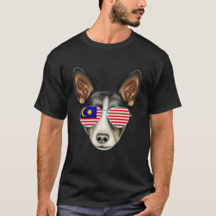 Malaysian Flag Rat Terrier Dog Malaysia Pocket T-Shirt