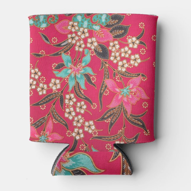 Malaysian Indonesian Batik Art Pattern Can Cooler (Front)