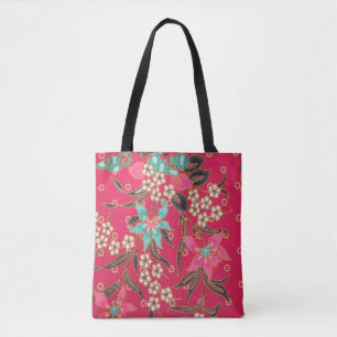 Malaysian Indonesian Batik Art Pattern Tote Bag