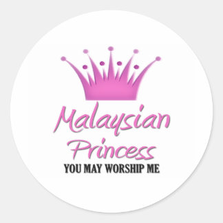 Malaysian Princess Classic Round Sticker