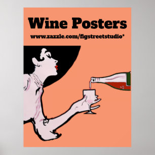 Malbec Wine Vintage Lady Posters