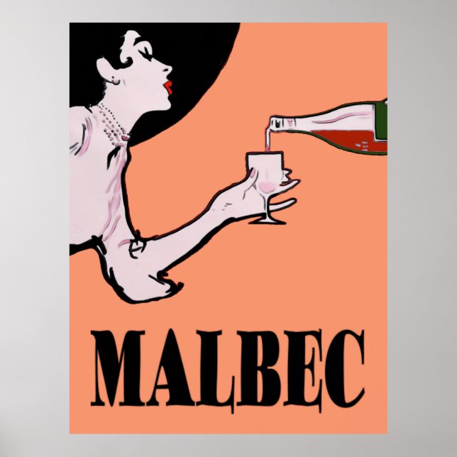 Malbec Wine Vintage Lady Posters (Front)