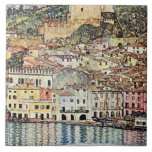 Malcesine am Gardasee by Gustav Klimt Tile<br><div class="desc">Malcesine am Gardasee,  famous painting by Gustav Klimt,  1913.</div>