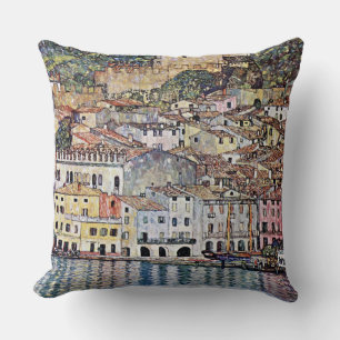 Malcesine at Lake Garda, Gustav Klimt Cushion