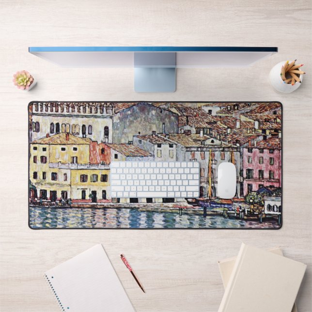 Malcesine at Lake Garda, Gustav Klimt Desk Mat (Office 1)