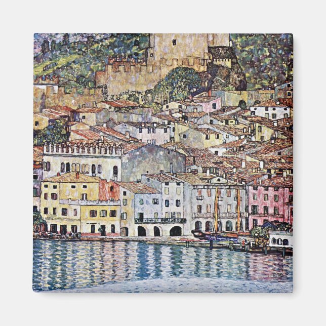 Malcesine at Lake Garda, Gustav Klimt Magnet (Front)