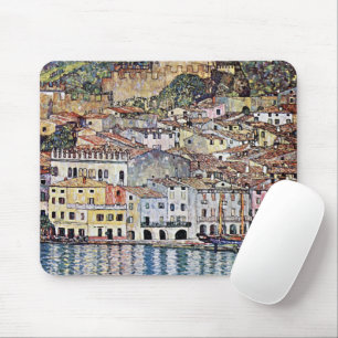 Malcesine at Lake Garda, Gustav Klimt Mouse Mat