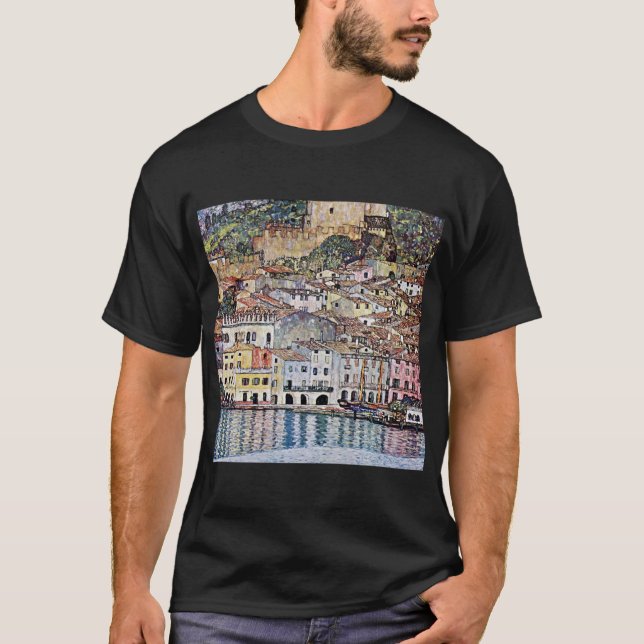 Malcesine at Lake Garda, Gustav Klimt T-Shirt (Front)