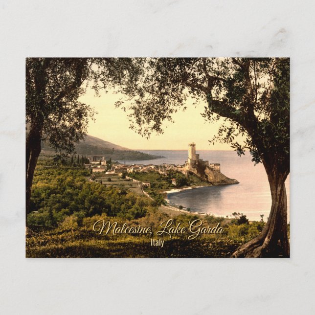 Malcesine, Lake Garda, Italy Vintage Travel Postcard (Front)