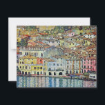 Malcesine on Lake Garda By Gustav Klimt<br><div class="desc">Malcesine on Lake Garda (1913) by Gustav Klimt is a vintage Victorian Era Art Nouveau fine art symbolism painting. A beautiful view of the Italian city of Malcesine with buildings and houses on the edge of the harbour. The homes and boats cast a reflection in the calm water. You can...</div>