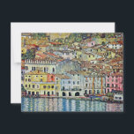 Malcesine on Lake Garda By Gustav Klimt<br><div class="desc">Malcesine on Lake Garda (1913) by Gustav Klimt is a vintage Victorian Era Art Nouveau fine art symbolism painting. A beautiful view of the Italian city of Malcesine with buildings and houses on the edge of the harbour. The homes and boats cast a reflection in the calm water. You can...</div>