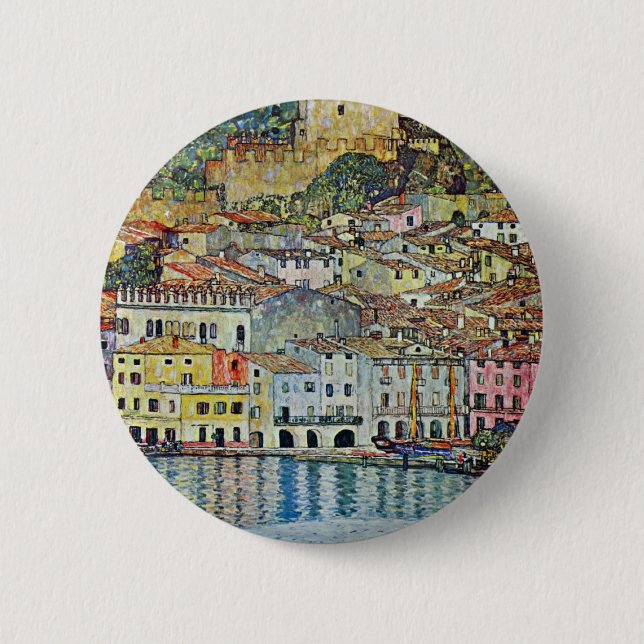 Malcesine on Lake Garda By Gustav Klimt 6 Cm Round Badge (Front)