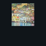 Malcesine on Lake Garda By Gustav Klimt Canvas Print<br><div class="desc">Malcesine on Lake Garda (1913) by Gustav Klimt is a vintage Victorian Era Art Nouveau fine art symbolism painting. A beautiful view of the Italian city of Malcesine with buildings and houses on the edge of the harbour. The homes and boats cast a reflection in the calm water. You can...</div>