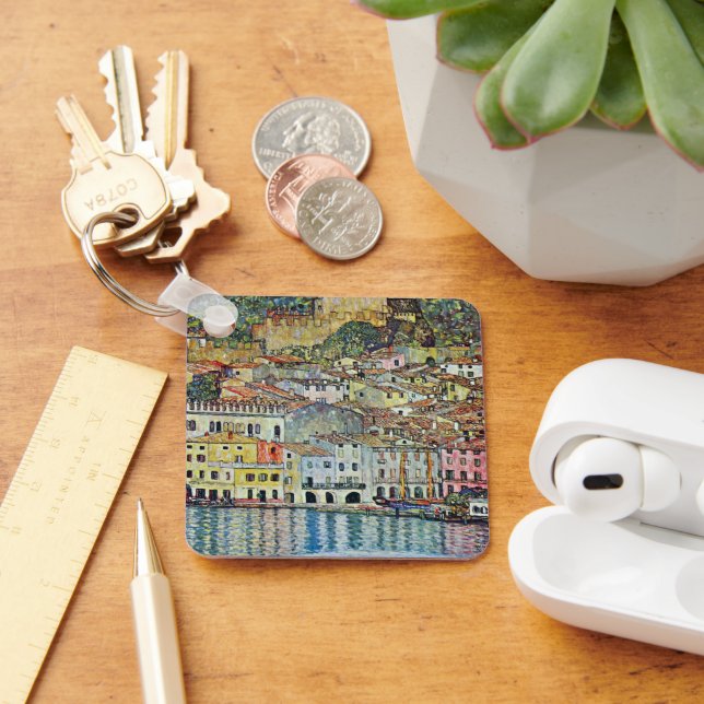 Malcesine on Lake Garda By Gustav Klimt Key Ring (Desk)