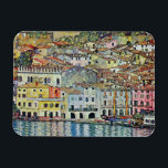 Malcesine on Lake Garda By Gustav Klimt Magnet<br><div class="desc">Malcesine on Lake Garda (1913) by Gustav Klimt is a vintage Victorian Era Art Nouveau fine art symbolism painting. A beautiful view of the Italian city of Malcesine with buildings and houses on the edge of the harbour. The homes and boats cast a reflection in the calm water. You can...</div>