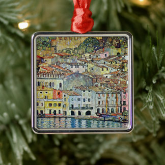 Malcesine on Lake Garda By Gustav Klimt Metal Tree Decoration