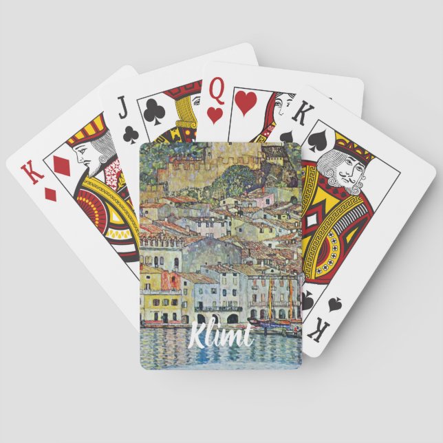 Malcesine on Lake Garda By Gustav Klimt Playing Cards (Back)