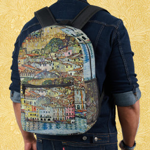 Malcesine on Lake Garda By Gustav Klimt Printed Backpack