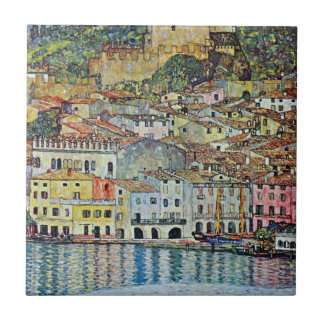 Malcesine on Lake Garda By Gustav Klimt Tile