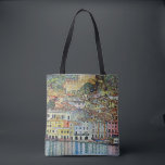 Malcesine on Lake Garda By Gustav Klimt Tote Bag<br><div class="desc">Beautiful all-over-print tote bags! Available in two styles and two sizes! Malcesine on Lake Garda (1913) by Gustav Klimt is a vintage Victorian Era Art Nouveau fine art symbolism painting. A beautiful view of the Italian city of Malcesine with buildings and houses on the edge of the harbour. The homes...</div>