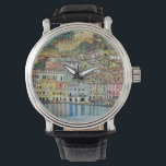 Malcesine on Lake Garda By Gustav Klimt Watch<br><div class="desc">Malcesine on Lake Garda (1913) by Gustav Klimt is a vintage Victorian Era Art Nouveau fine art symbolism painting. A beautiful view of the Italian city of Malcesine with buildings and houses on the edge of the harbour. The homes and boats cast a reflection in the calm water. You can...</div>