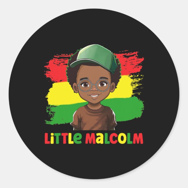 Malcolm Black History Month Melanin Kid Boy Son Pr Classic Round Sticker (Front)