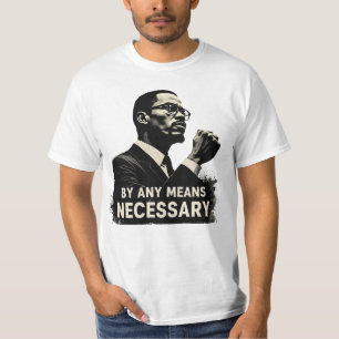 Malcolm X Tribute Silhouette - Inspirational quote T-Shirt
