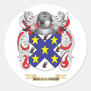 Malcolmson Coat of Arms (Family Crest) Classic Round Sticker