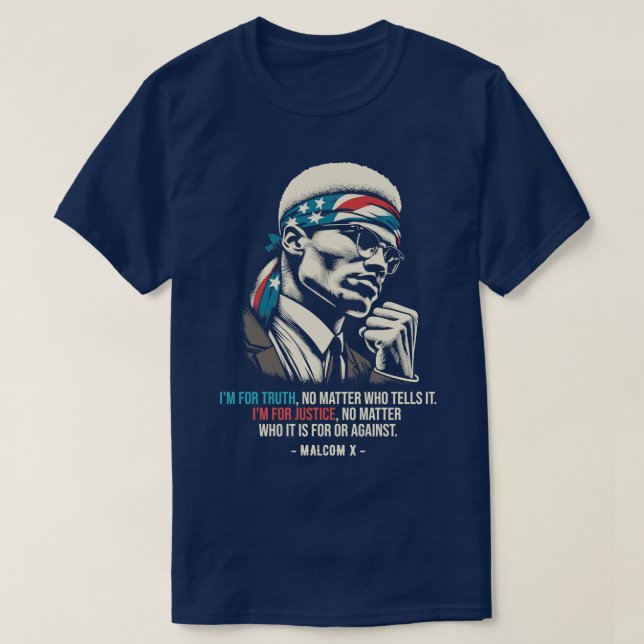 Malcom X Quotes T-Shirt (Design Front)