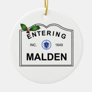 Malden MA Ceramic Tree Decoration