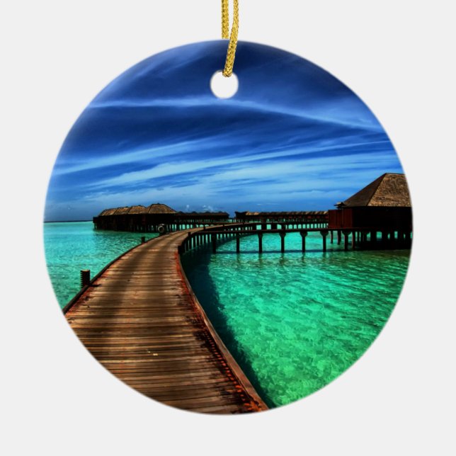 MALDIVES 2 CERAMIC TREE DECORATION (Front)