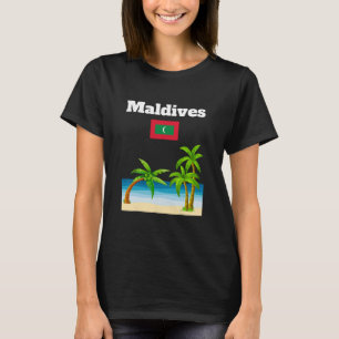 Maldives Beach Lover Travel Souvenir Maldivian Fla T-Shirt