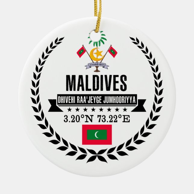Maldives Ceramic Tree Decoration (Front)