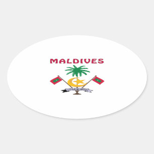 MALDIVES Coat Of Arms Oval Sticker