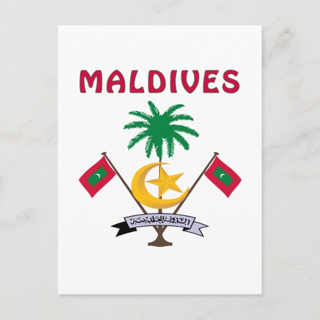 MALDIVES Coat Of Arms Postcard (Front)