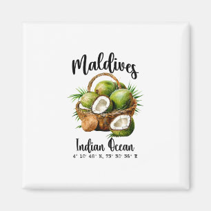 Maldives Coconut Indian Ocean Tropical Island Gps Magnet