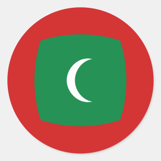 Maldives Fisheye Flag Sticker (Front)
