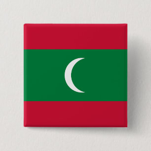 Maldives Flag 15 Cm Square Badge