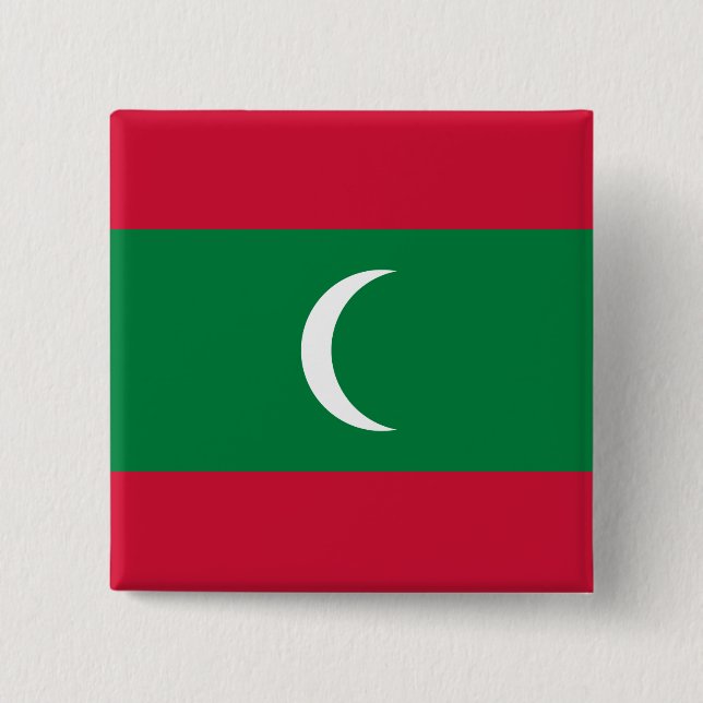 Maldives Flag 15 Cm Square Badge (Front)