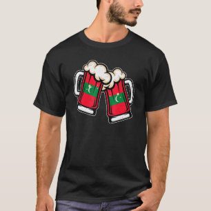 Maldives Flag Beer Mug Cool Maldivian Beer T-Shirt