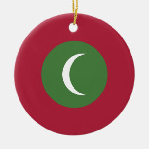 Maldives flag ceramic tree decoration