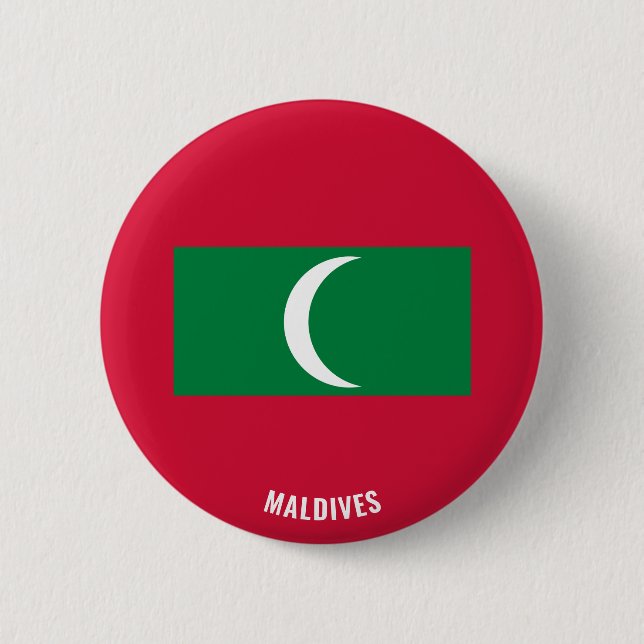 Maldives Flag Cute Patriotic 6 Cm Round Badge (Front)