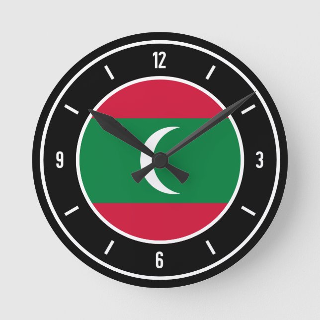 Maldives Flag Elegant Round Clock (Front)