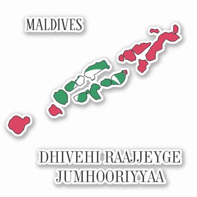Maldives Flag Map Patriotic (Front)