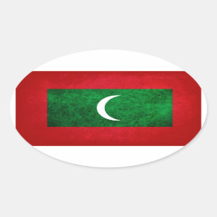 Maldives Flag Oval Sticker
